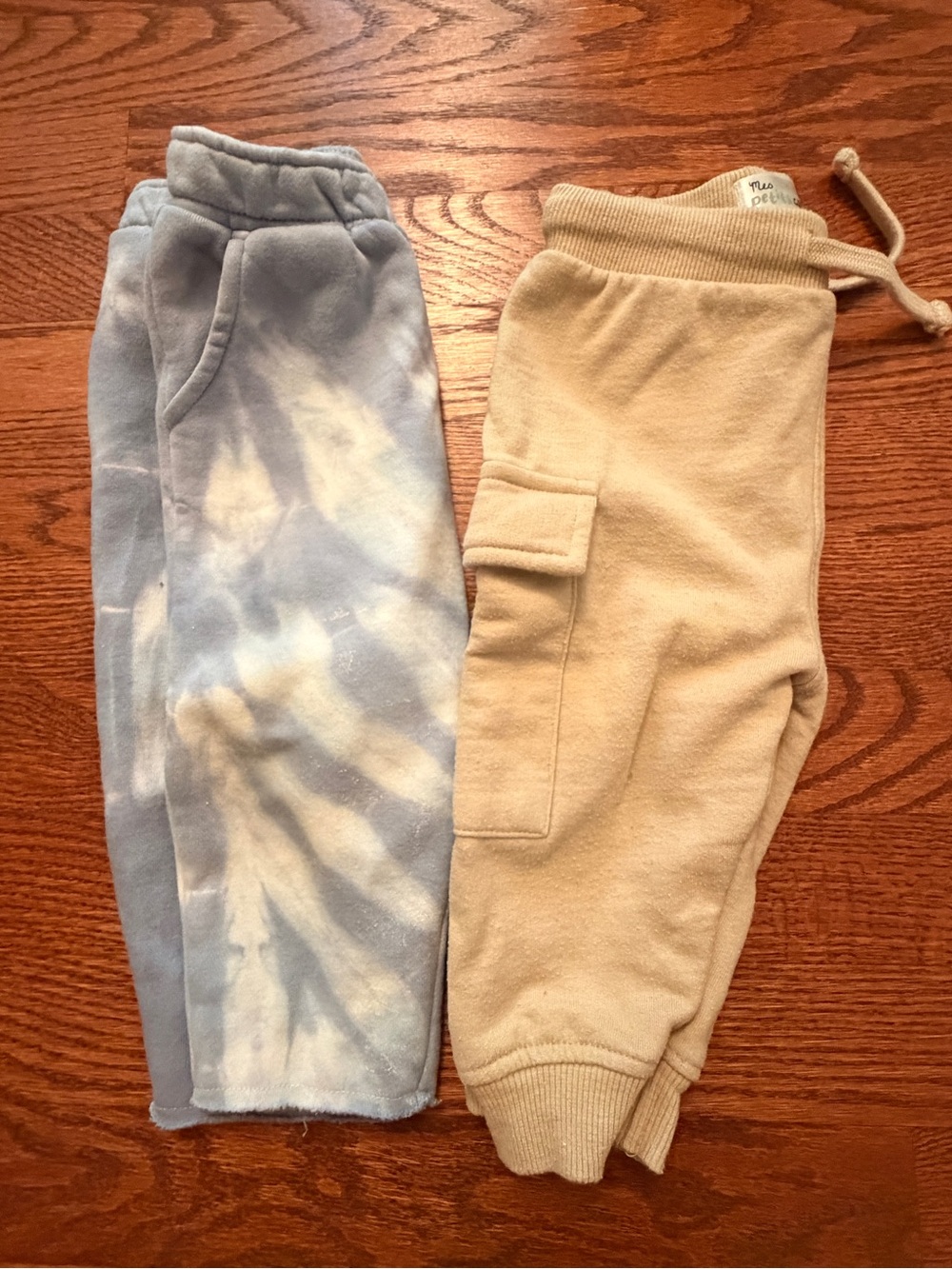 Toddler Fleece Jogger Pants - Blue Tie-Dye and Cream